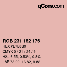 Color code: RGB 231 182 176 | qconv.com