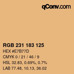 カラーコード: RGB 231 183 125 | qconv.com