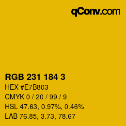 カラーコード: RGB 231 184 3 | qconv.com