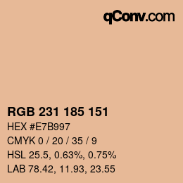 カラーコード: RGB 231 185 151 | qconv.com