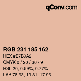 Color code: RGB 231 185 162 | qconv.com