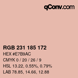 Color code: RGB 231 185 172 | qconv.com