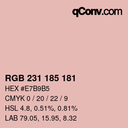 Color code: RGB 231 185 181 | qconv.com