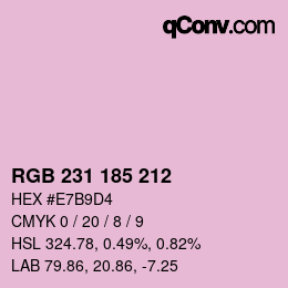 颜色代码: RGB 231 185 212 | qconv.com