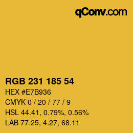 カラーコード: RGB 231 185 54 | qconv.com