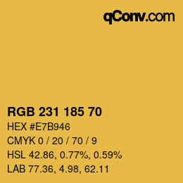 Farbcode: RGB 231 185 70 | qconv.com