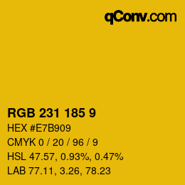 Color code: RGB 231 185 9 | qconv.com