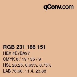颜色代码: RGB 231 186 151 | qconv.com