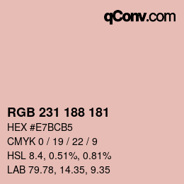 Color code: RGB 231 188 181 | qconv.com