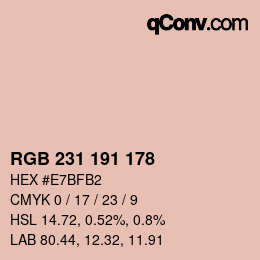颜色代码: RGB 231 191 178 | qconv.com