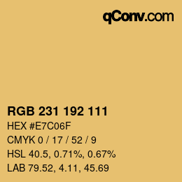 カラーコード: RGB 231 192 111 | qconv.com