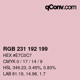 カラーコード: RGB 231 192 199 | qconv.com