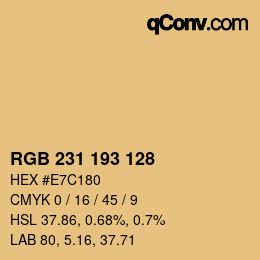 カラーコード: RGB 231 193 128 | qconv.com