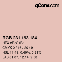 Código de color: RGB 231 193 184 | qconv.com