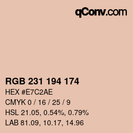Code couleur: RGB 231 194 174 | qconv.com