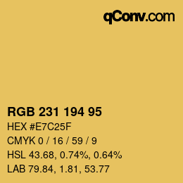 カラーコード: RGB 231 194 95 | qconv.com