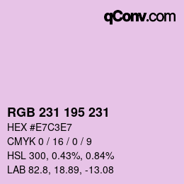 カラーコード: RGB 231 195 231 | qconv.com