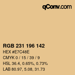 カラーコード: RGB 231 196 142 | qconv.com