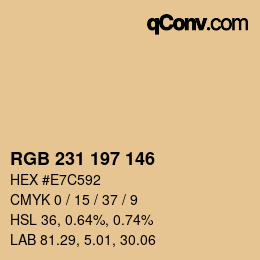 Farbcode: RGB 231 197 146 | qconv.com