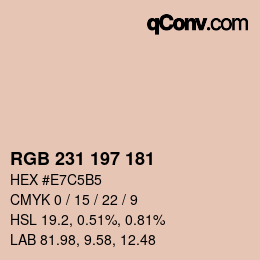 Color code: RGB 231 197 181 | qconv.com