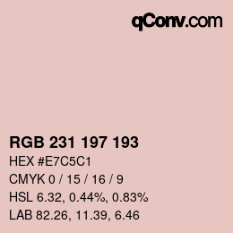 カラーコード: RGB 231 197 193 | qconv.com