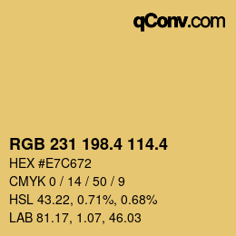 カラーコード: RGB 231 198.4 114.4 | qconv.com