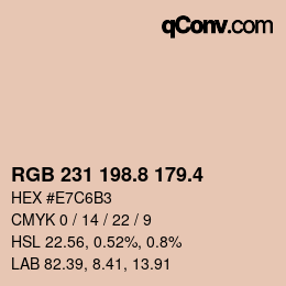 カラーコード: RGB 231 198.8 179.4 | qconv.com