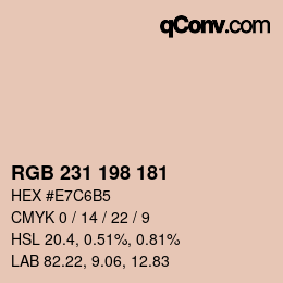 Color code: RGB 231 198 181 | qconv.com