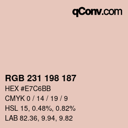 Color code: RGB 231 198 187 | qconv.com