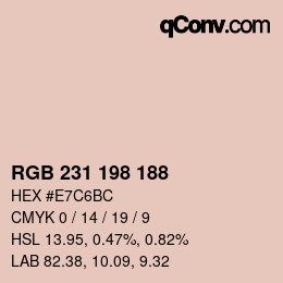 Farbcode: RGB 231 198 188 | qconv.com