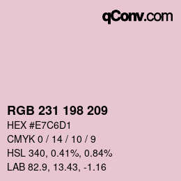 カラーコード: RGB 231 198 209 | qconv.com