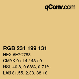 Color code: RGB 231 199 131 | qconv.com