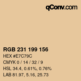 Farbcode: RGB 231 199 156 | qconv.com
