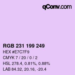 カラーコード: RGB 231 199 249 | qconv.com