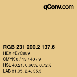 カラーコード: RGB 231 200.2 137.6 | qconv.com