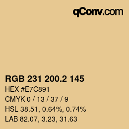 カラーコード: RGB 231 200.2 145 | qconv.com