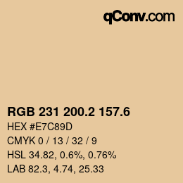 カラーコード: RGB 231 200.2 157.6 | qconv.com