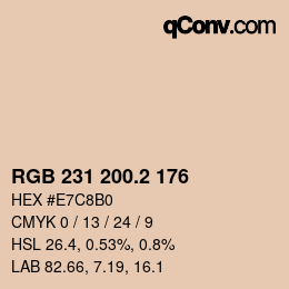 カラーコード: RGB 231 200.2 176 | qconv.com