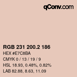 カラーコード: RGB 231 200.2 186 | qconv.com