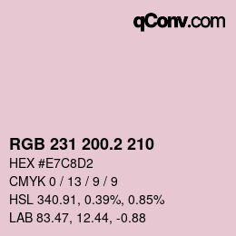 カラーコード: RGB 231 200.2 210 | qconv.com