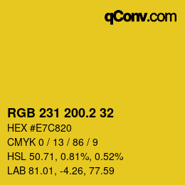 カラーコード: RGB 231 200.2 32 | qconv.com