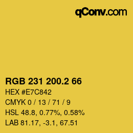 カラーコード: RGB 231 200.2 66 | qconv.com