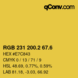 カラーコード: RGB 231 200.2 67.6 | qconv.com