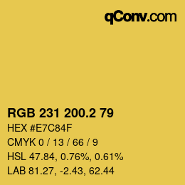 カラーコード: RGB 231 200.2 79 | qconv.com