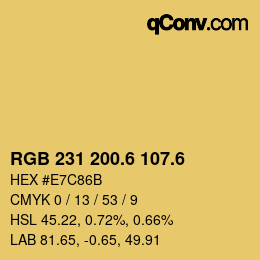 カラーコード: RGB 231 200.6 107.6 | qconv.com