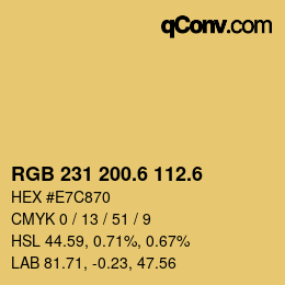 カラーコード: RGB 231 200.6 112.6 | qconv.com