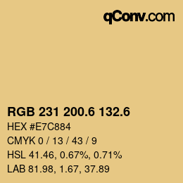 カラーコード: RGB 231 200.6 132.6 | qconv.com