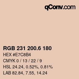カラーコード: RGB 231 200.6 180 | qconv.com