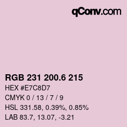 カラーコード: RGB 231 200.6 215 | qconv.com
