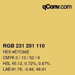 Color code: RGB 231 201 110 | qconv.com